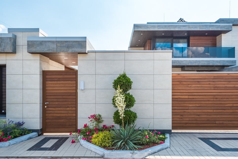 Adelaide modern garden with charcoal paving, single feature tree and minimal grass strip